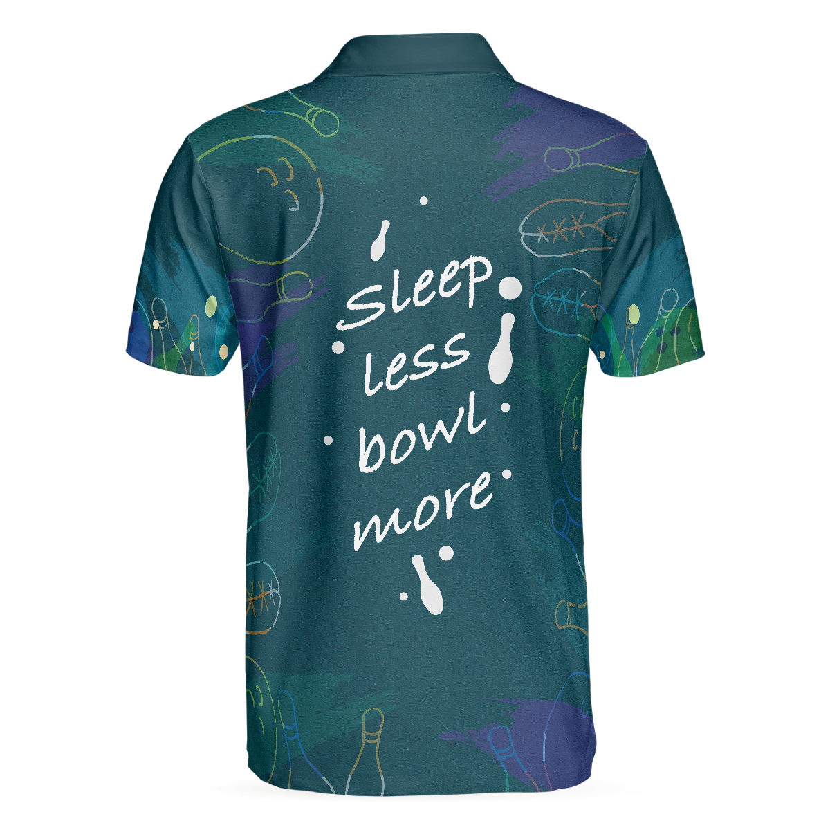 Sleep Less Bow More Mens Green Bowling Polo Shirt, Best Polo Shirt For Bowling Lovers - Perfect Gift For Men, Bowling Players