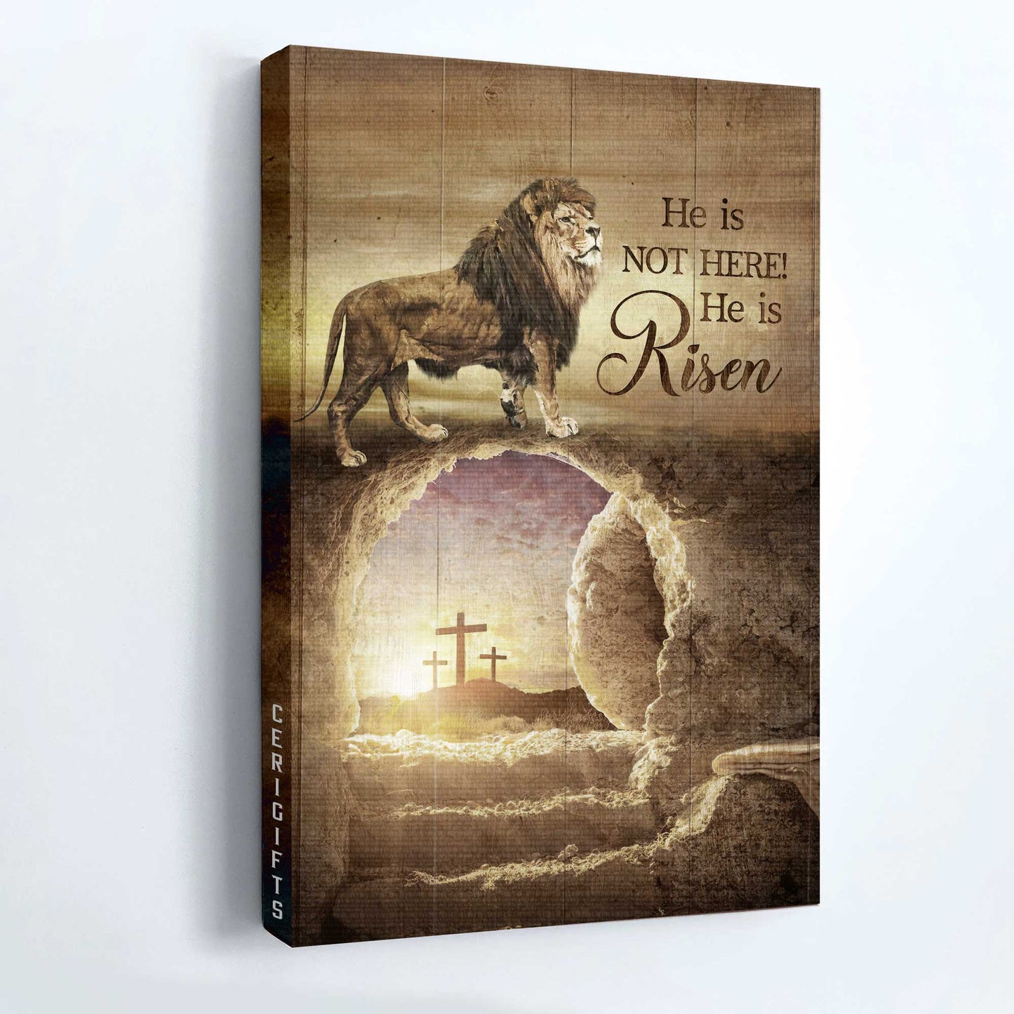 Jesus Portrait Canvas - Lion of Judah, Lion painting, Sunrise painting Portrait Canvas - Gift For Christian - He is risen Portrait Canvas