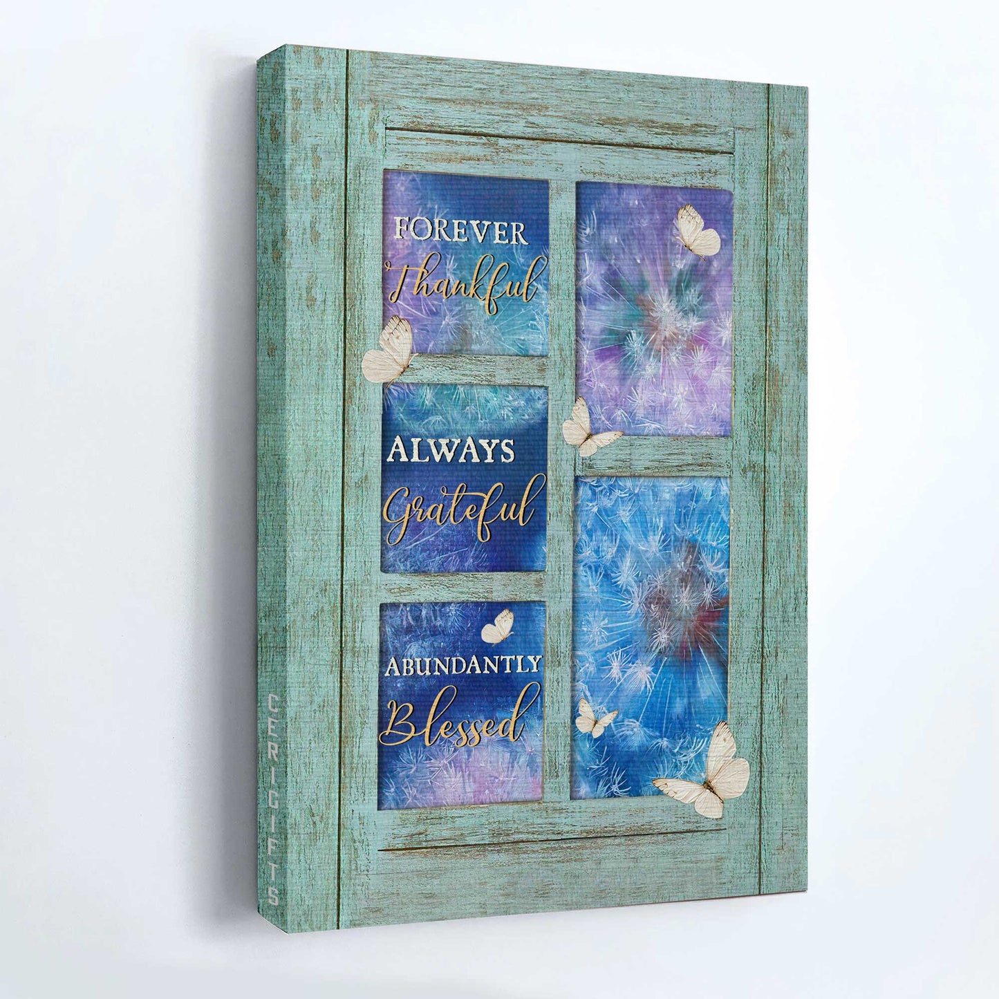Jesus Portrait Canvas - Magic dandelion, White butterfly Canvas - Gift for Christian - Forever thankful, Always grateful Portrait Canvas