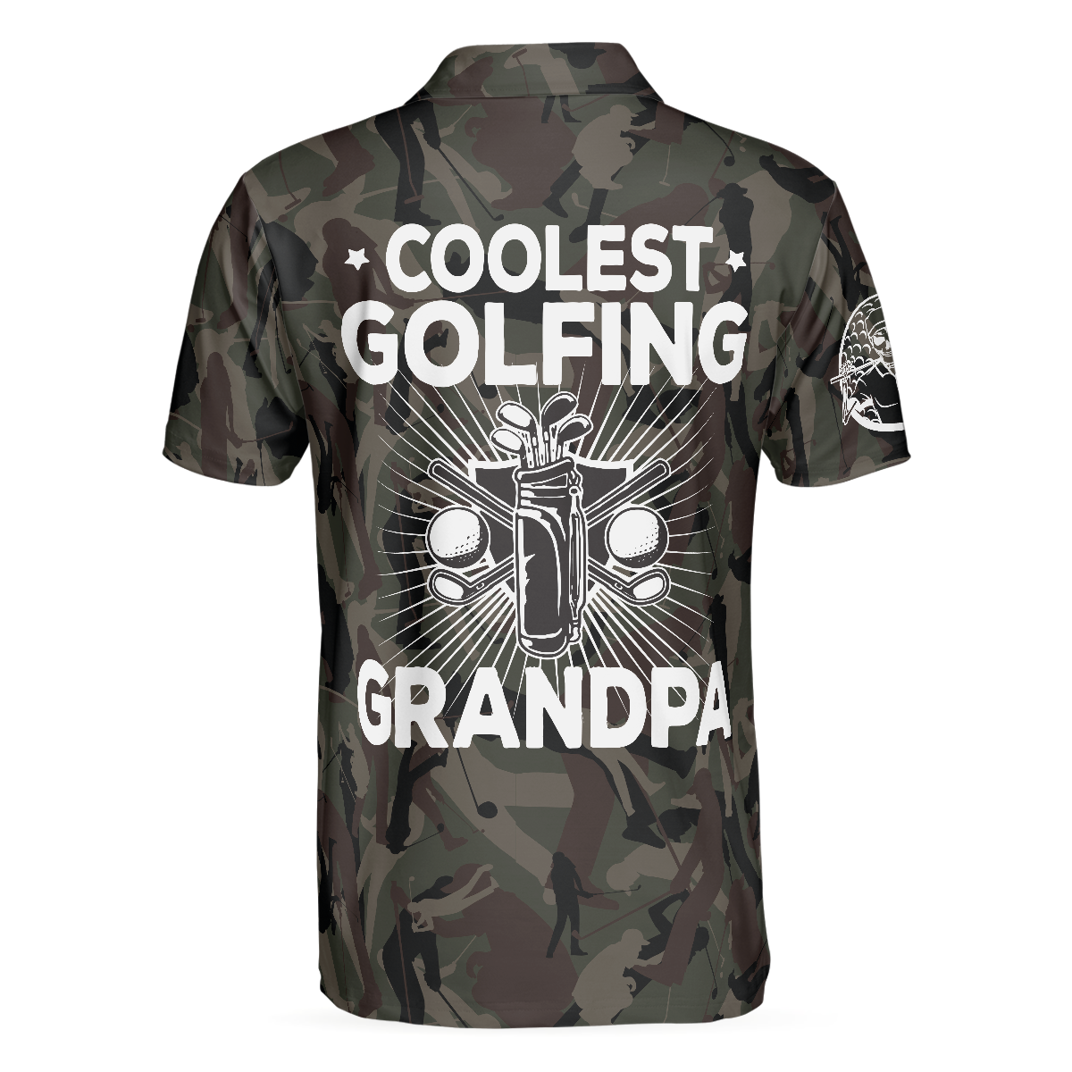 Coolest Golfing Grandpa Golf Polo Shirt, Skull Polo Shirt, Camouflage Pattern Polo Shirt - Gift For Golfing Grandpa