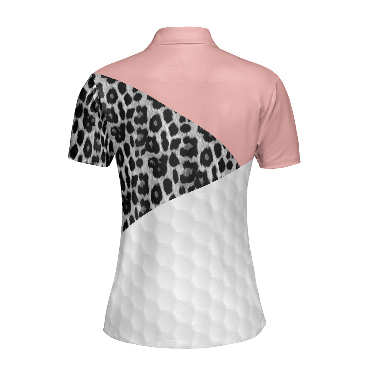 Golf Ball Texture With Leopard Pattern Golf Short Sleeve Women Polo Shirt, Golf Shirt For Female Golfers