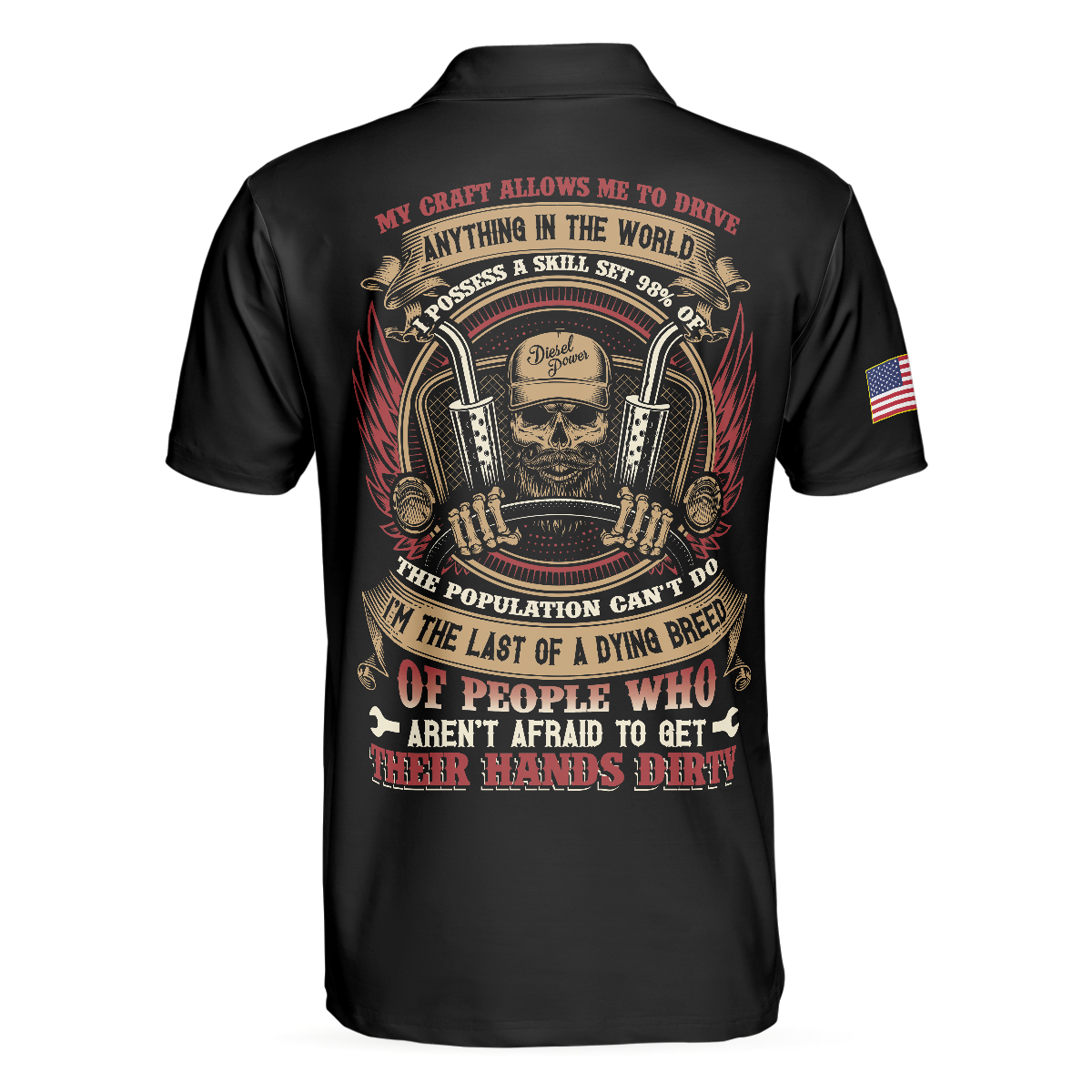 Trucker My Craft Allows Me To Drive Anything Polo Shirt, Skull Truck Driver American Flag Polo Shirt - Perfect Gift For Men