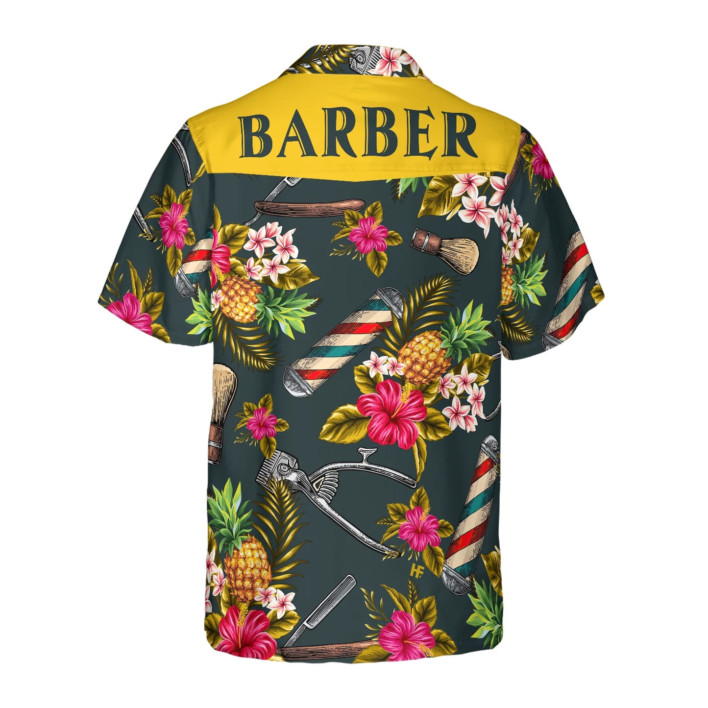 Barber Tools Tropical Leaves Hawaiian Shirt, Barber Symbol Aloha Shirt Summer For Men, Best Gift For Barber, Summer, Husband, Boyfriend