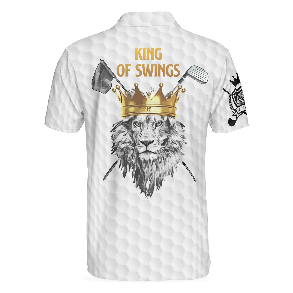 Black And White Lion King Sketching Men Polo Shirt, King Of Swings Lion Golfing Polo Shirt, Best Golf Shirt For Male