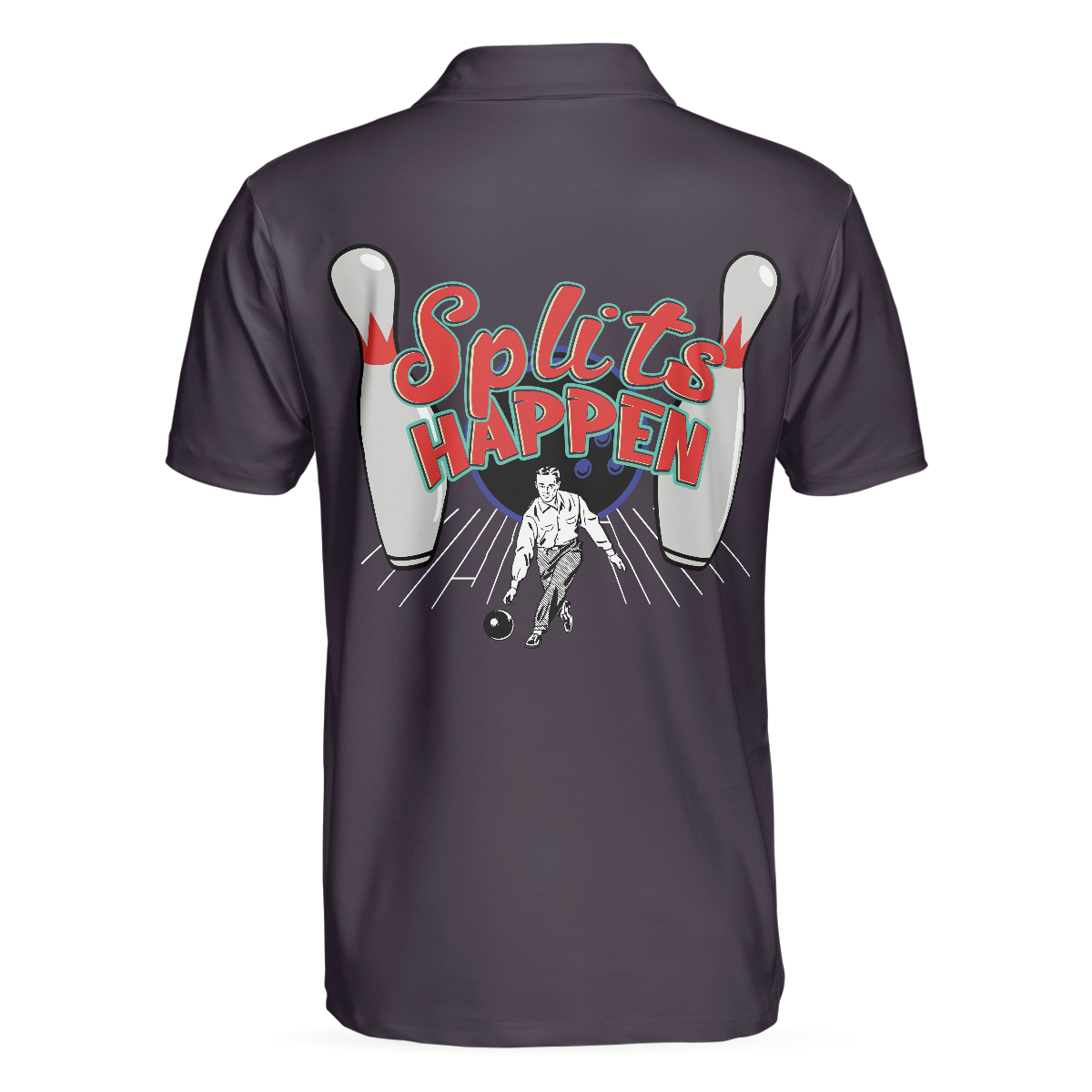 Splits Happen Bowling Polo Shirt, Plaid Pattern Polo Bowling Style Shirt For Male Bowlers, Simple Shirt Design - Perfect Gift For Men, Bowlers
