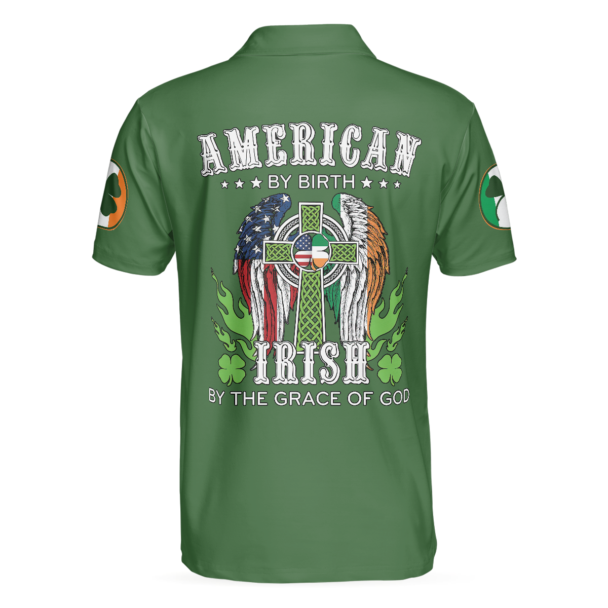 Green Saint Patrick Men Polo Shirt, American By Birth Irish Shirt For American Irish, Jesus Polo Shirt, Best Christian Shirt For Men, Golfers