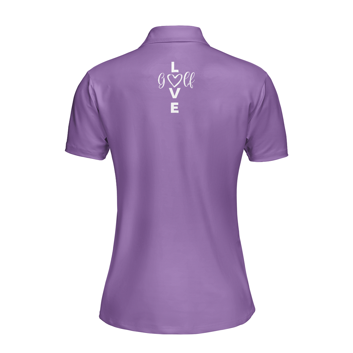 Golf Ball Texture With Roses Golf Short Sleeve Women Polo Shirt, Purple Golfing Polo Shirt For Ladies