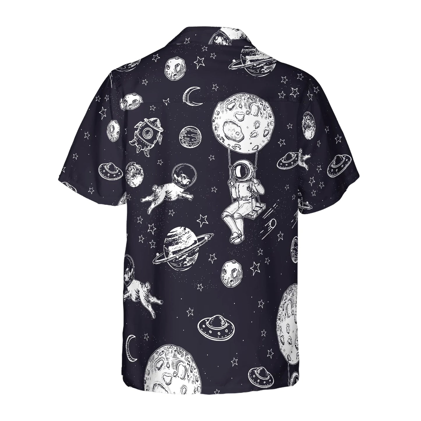 Astronaut And His French Bulldog Hawaiian Shirt, Dog Lovers Aloha Shirt For Men & Women, Best Gift For French Bulldog Lovers, Husband, Wife, Boyfriend, Girlfriend