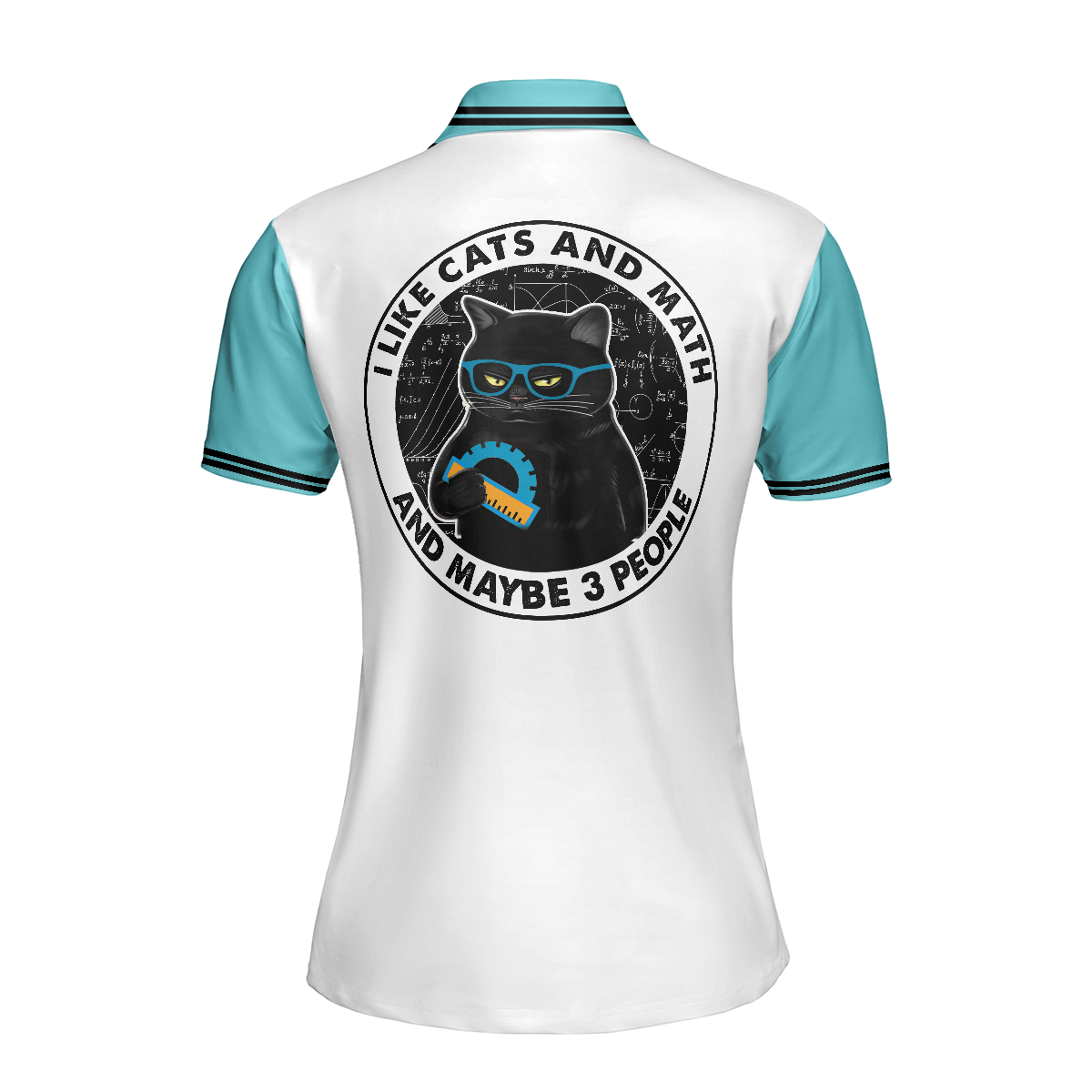 Cats And Math Women Polo Shirt, I Like Cats And Math And Maybe 3 People Short Sleeve Women Polo Shirt, Best Gift For Cat and Math Lovers
