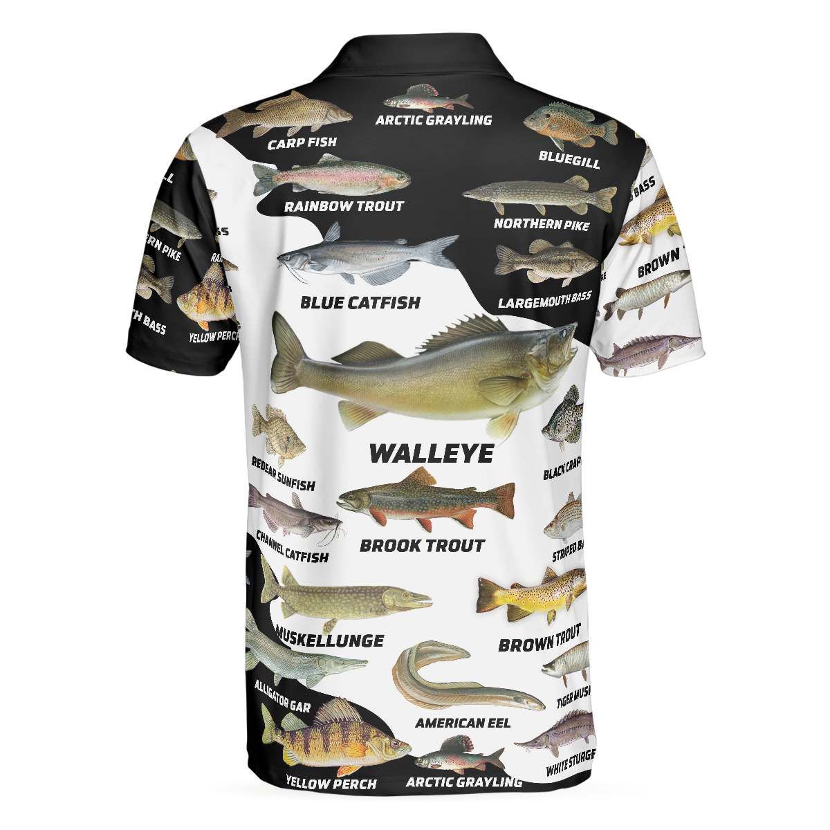 Freshwater Fish Types All Over Print Polo Shirt, Polo Golf Shirt For Men, Best Golf Shirt