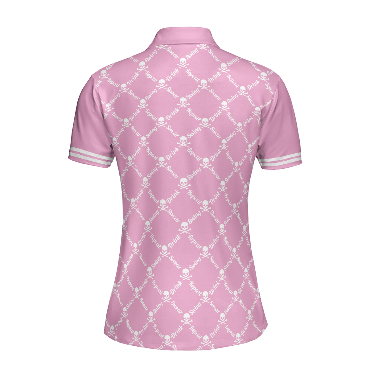Pink Golf Women Polo Shirt, Swing Swear Drink Repeat Pink Golf Polo Shirt, Pink Golfing Shirt For Female Players - Perfect Gift For Women, Ladies