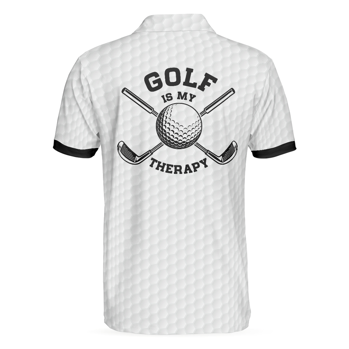 Golf Is My Therapy Golf Polo Shirt, Black And White Golf Love Polo Shirt, Best Golf Shirt For Men