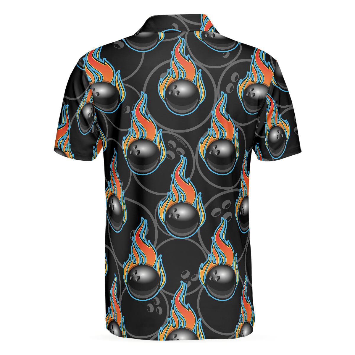 Bowling Men Polo Shirt - Bowling In Fire Seamless Pattern Polo Shirt, Best Bowling Polo Shirt For Men - Perfect Gift For Friend, Family, Bowling Lovers