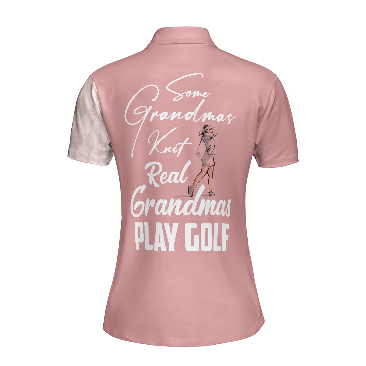 Lady Play Golf Women Polo Shirt, Some Grandmas Knit Real Women Polo Shirt, Light Pink Golf Shirt For Ladies - Perfect Gift For Women, Ladies