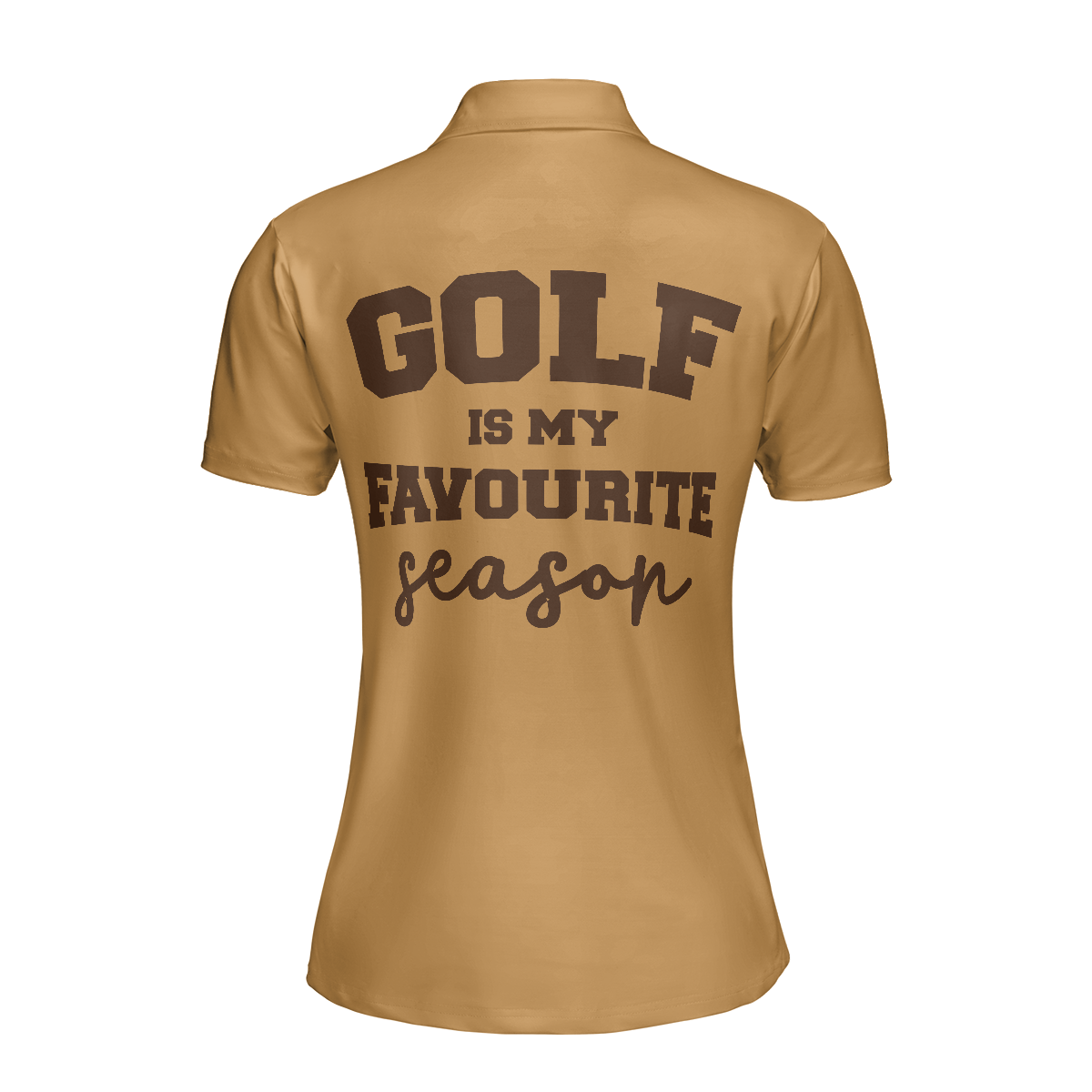 Golf Is My Favourite Season Golf Short Sleeve Women Polo Shirt, Brown Argyle Pattern Golf Polo Shirt For Ladies