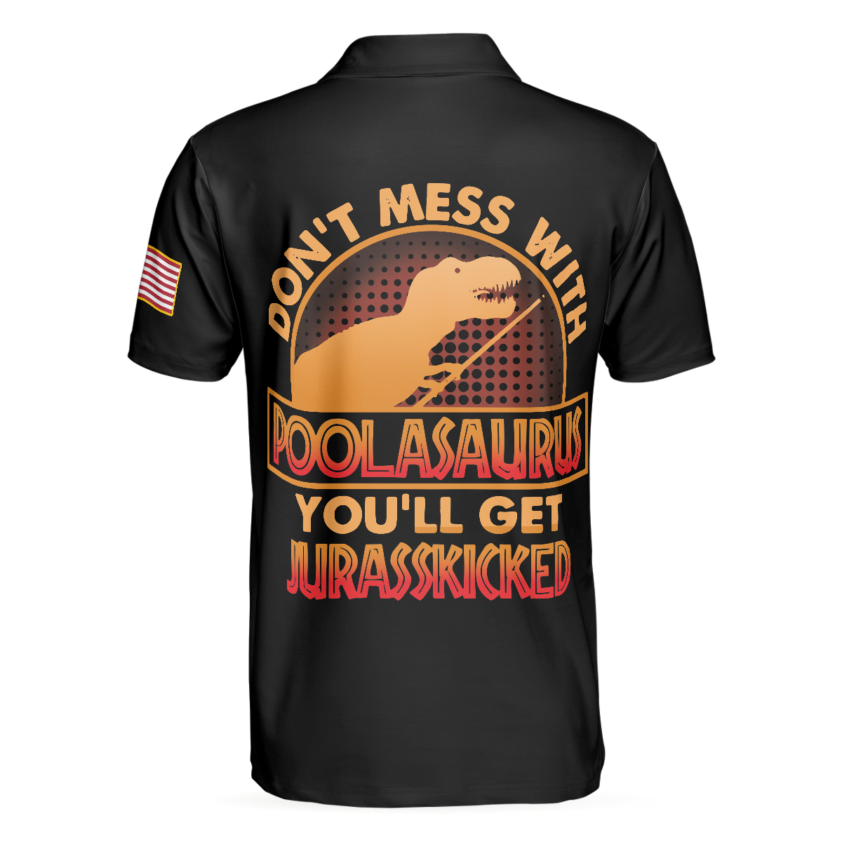 Dinosaur Poolasaurus Flame Skull Billiards Polo Shirt, Short Sleeve Jurassic Billiards Shirt For Men, Gift For Billiards Lovers