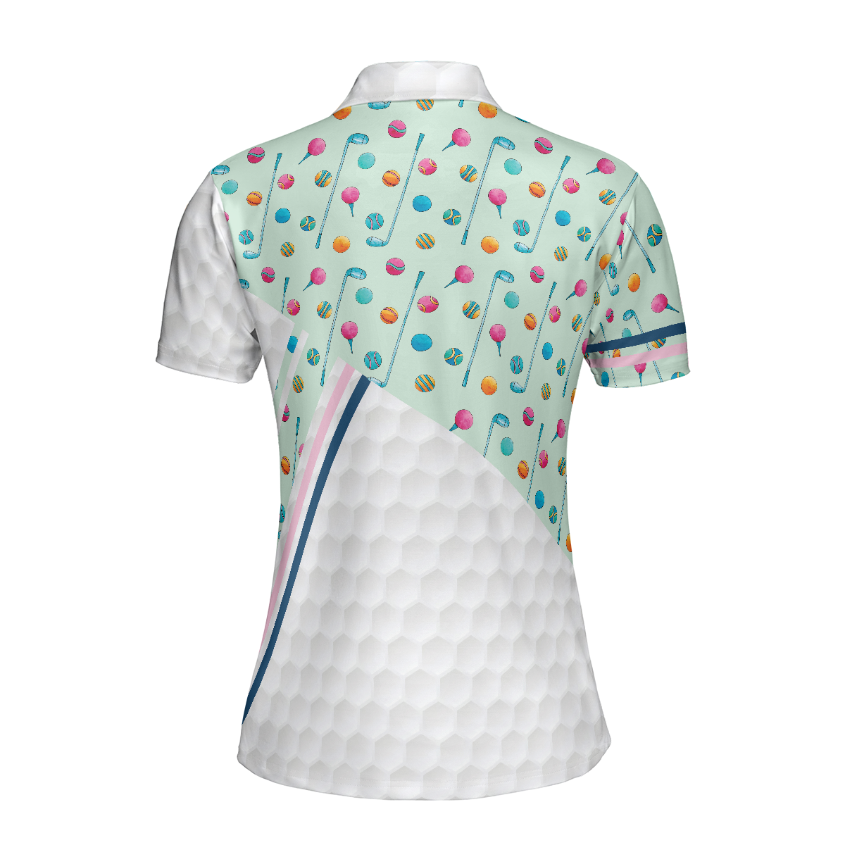 Elegant Golf Girl In Light Green Golf Short Sleeve Women Polo Shirt, Colorful Golf Shirt For Ladies