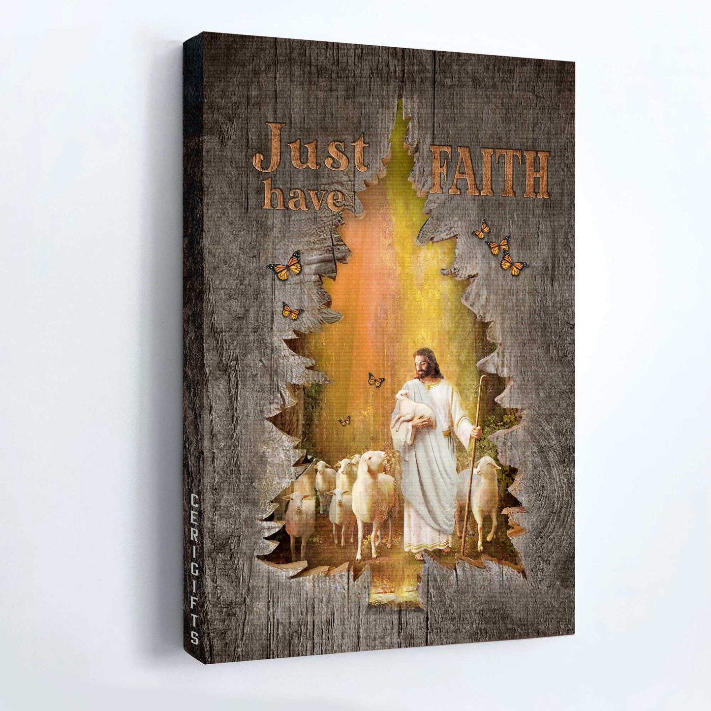 Jesus Portrait Canvas - Magic forest, Jesus painting, Lamb of God Canvas - Gift for Christian - Just have faith Portrait Canvas