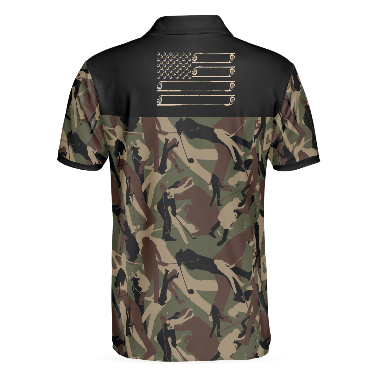 Golf Camouflage Pattern Golf Polo Shirt, Military Golfing Polo Shirt, Camo Golf Shirt For Men