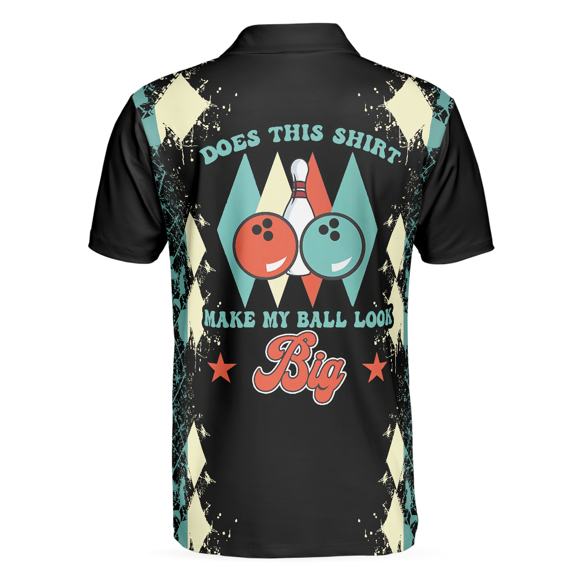 Does This Shirt Make My Ball Look Big Bowling Polo Shirt, Unique Argyle Pattern Bowling Shirt For Bowling Lovers, Best Gift Ideas For Men