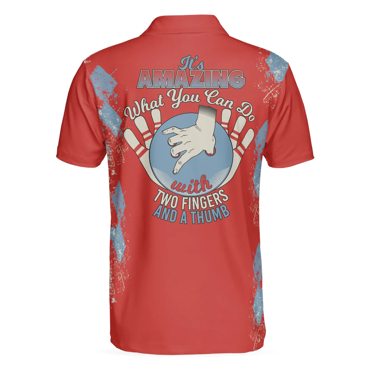 Bowling Men Polo Shirt - It's Amazing What You Can Do With Two Fingers & A Thumb Bowling Polo Shirt For Men - Perfect Gift For Friend, Family, Bowling Lover