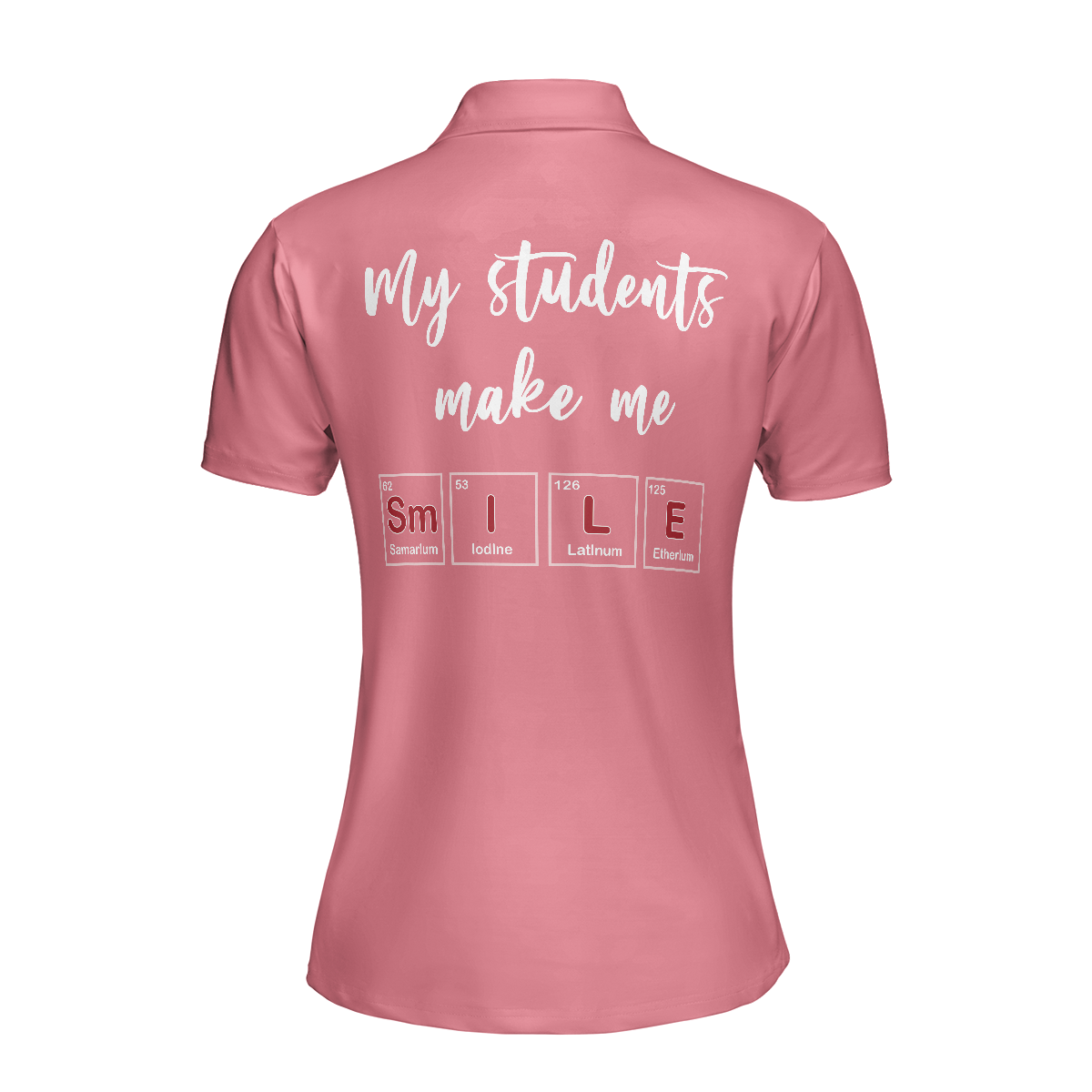 Science Pink Argyle Pattern Short Sleeve Women Polo Shirt, My Students Make Me Smile Women Polo Shirt, Golf Polo Shirt - Perfect Gift For Women
