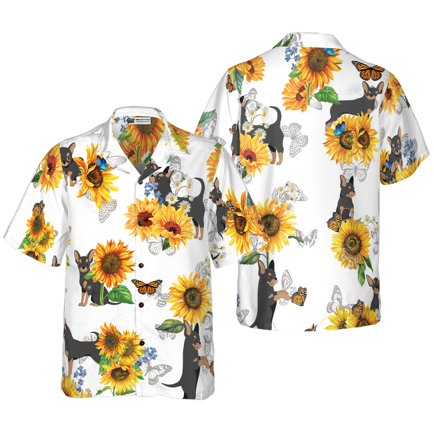 Chihuahua Lover With Sunflower Hawaiian Shirt, Best Gift For Chihuahua Lover, Husband, Wife, Boyfriend, Girlfriend, Friend, Family
