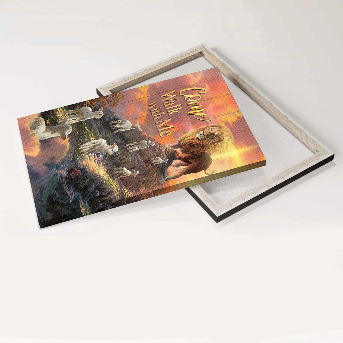 Jesus Portrait Canvas - Lion of Judah, Lamb of God, Journey to heaven Canvas - Gift for Christian - Come walk with me - Portrait Canvas