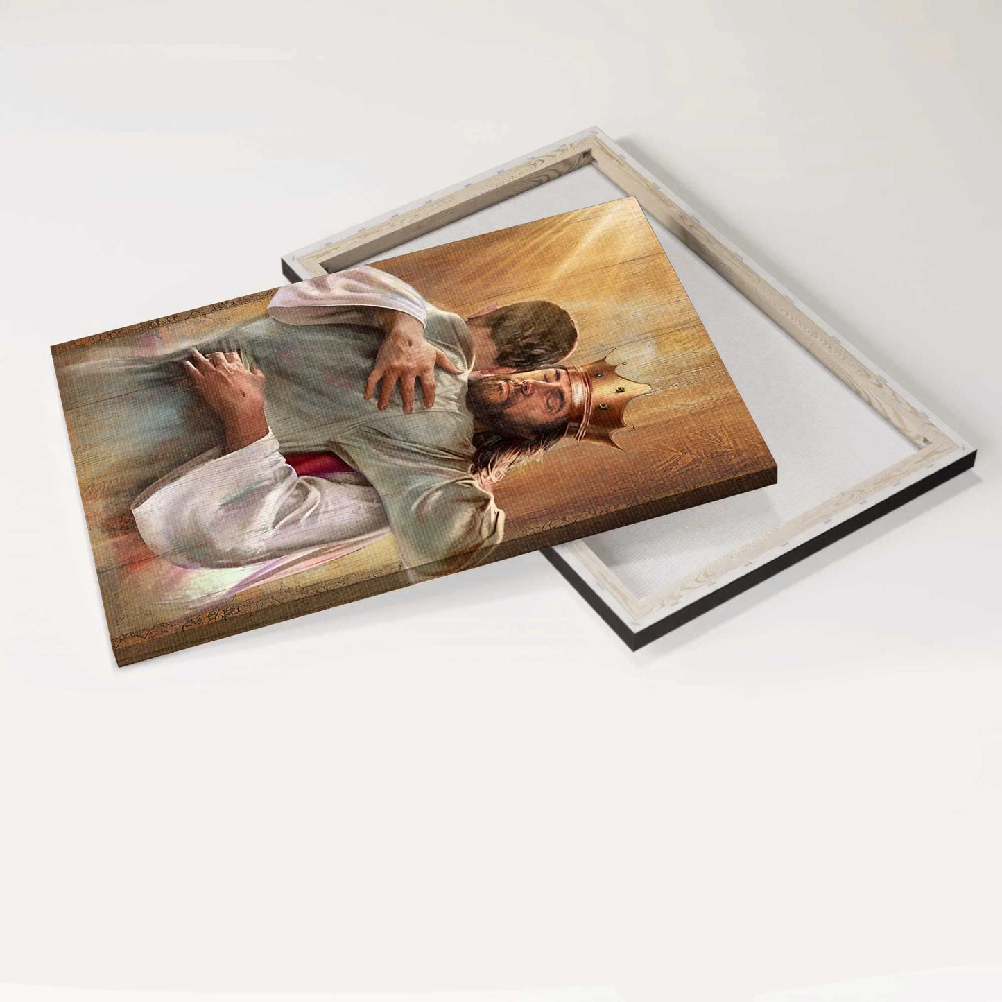 Jesus Portrait Canvas - Jesus the king, Beautiful heaven Canvas - Gift For Christian - A heartwarming hug from Jesus Canvas