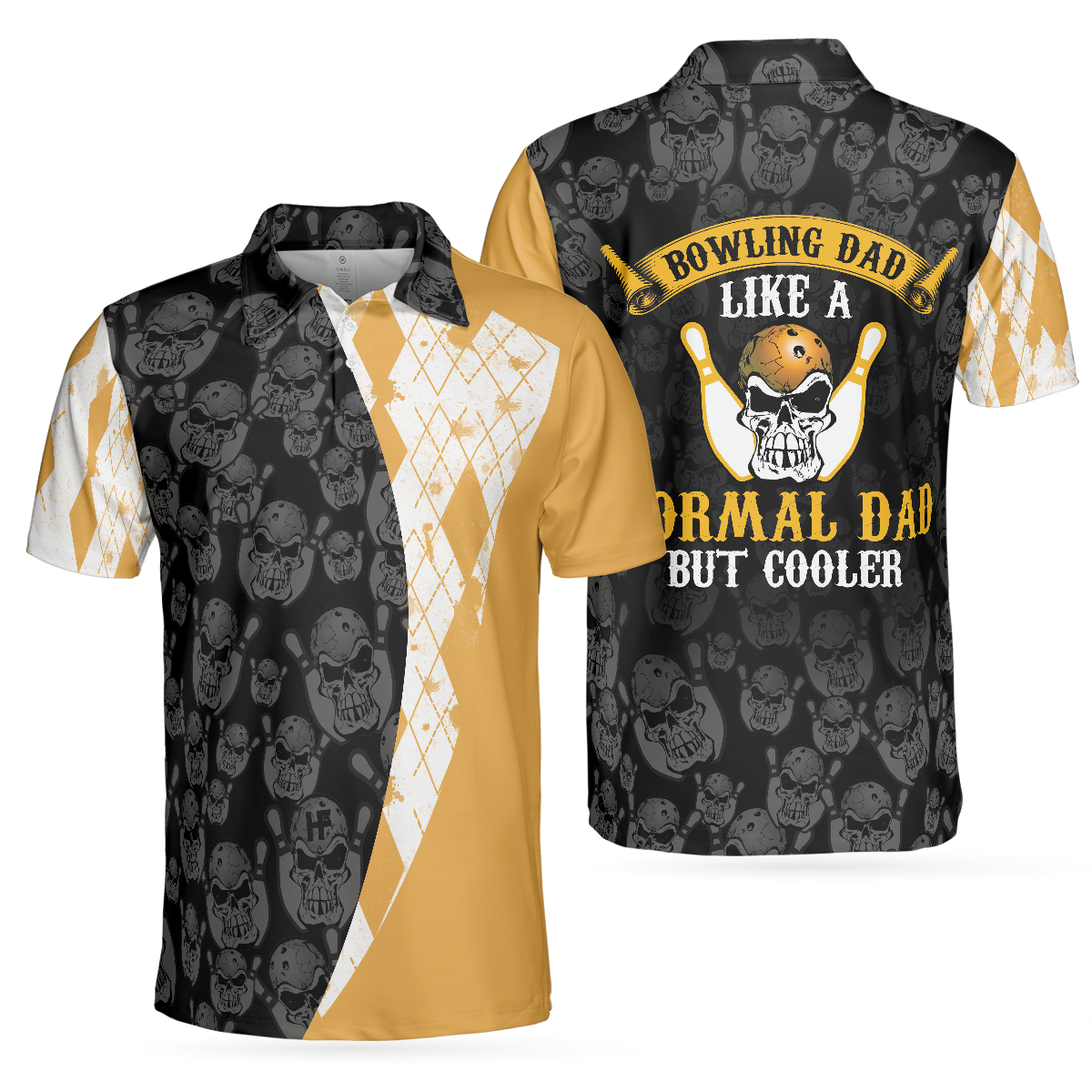 Bowling Men Polo Shirt - Bowling Dad Polo Shirt, Argyle Pattern Polo Shirt - Perfect Gift For Friend, Family, Bowling Lovers