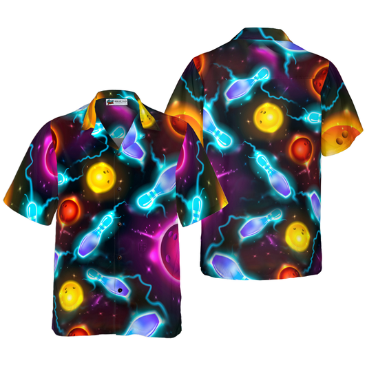 Bowling Space Color Hawaiian Shirt, Best Gift For Bowling Lovers, Friend, Family