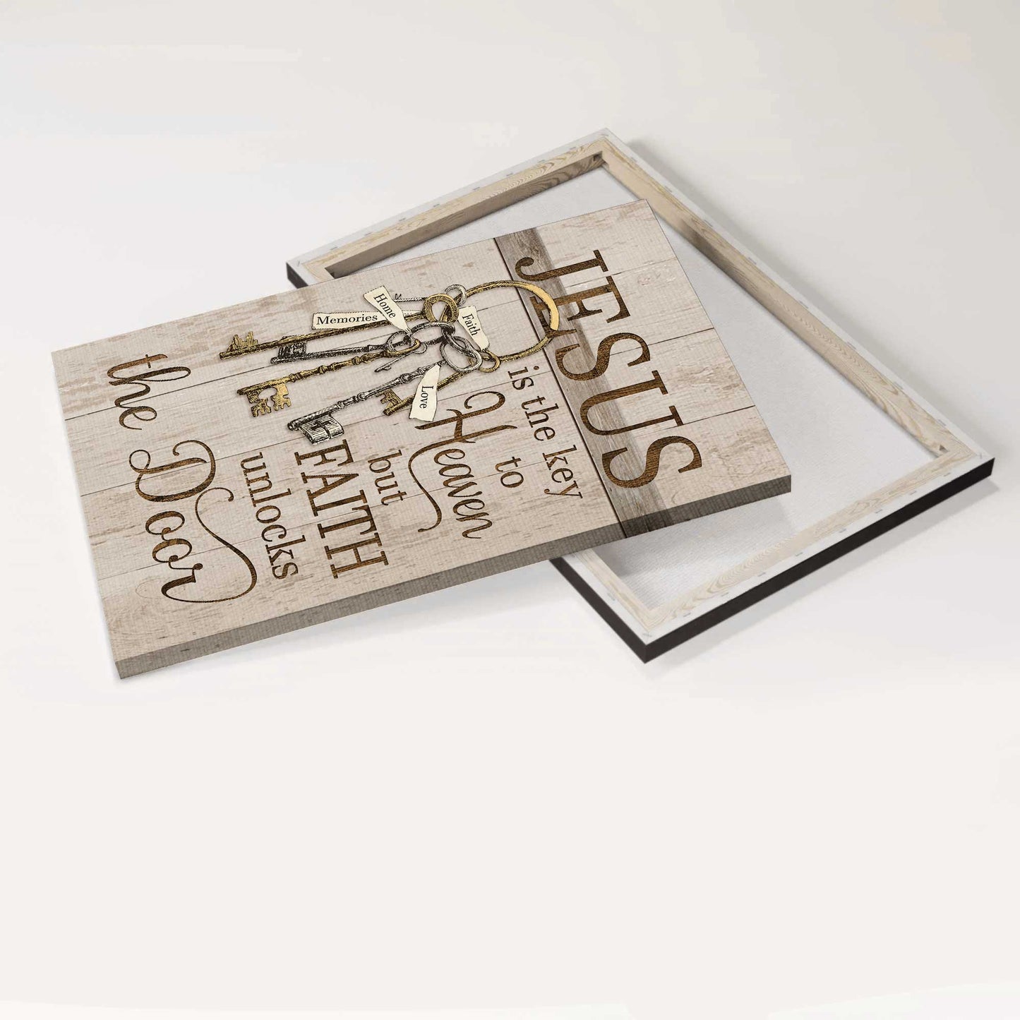 Jesus Portrait Canvas - Old keys, Good memories, Vintage door Portrait Canvas - Gift For Christian - Jesus is the key to heaven Portrait Canvas