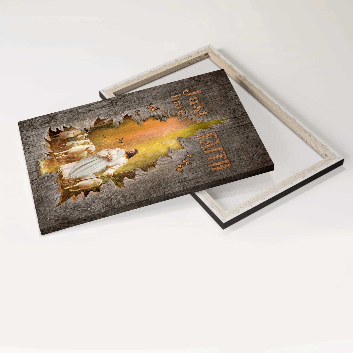 Jesus Portrait Canvas - Magic forest, Jesus painting, Lamb of God Canvas - Gift for Christian - Just have faith Portrait Canvas