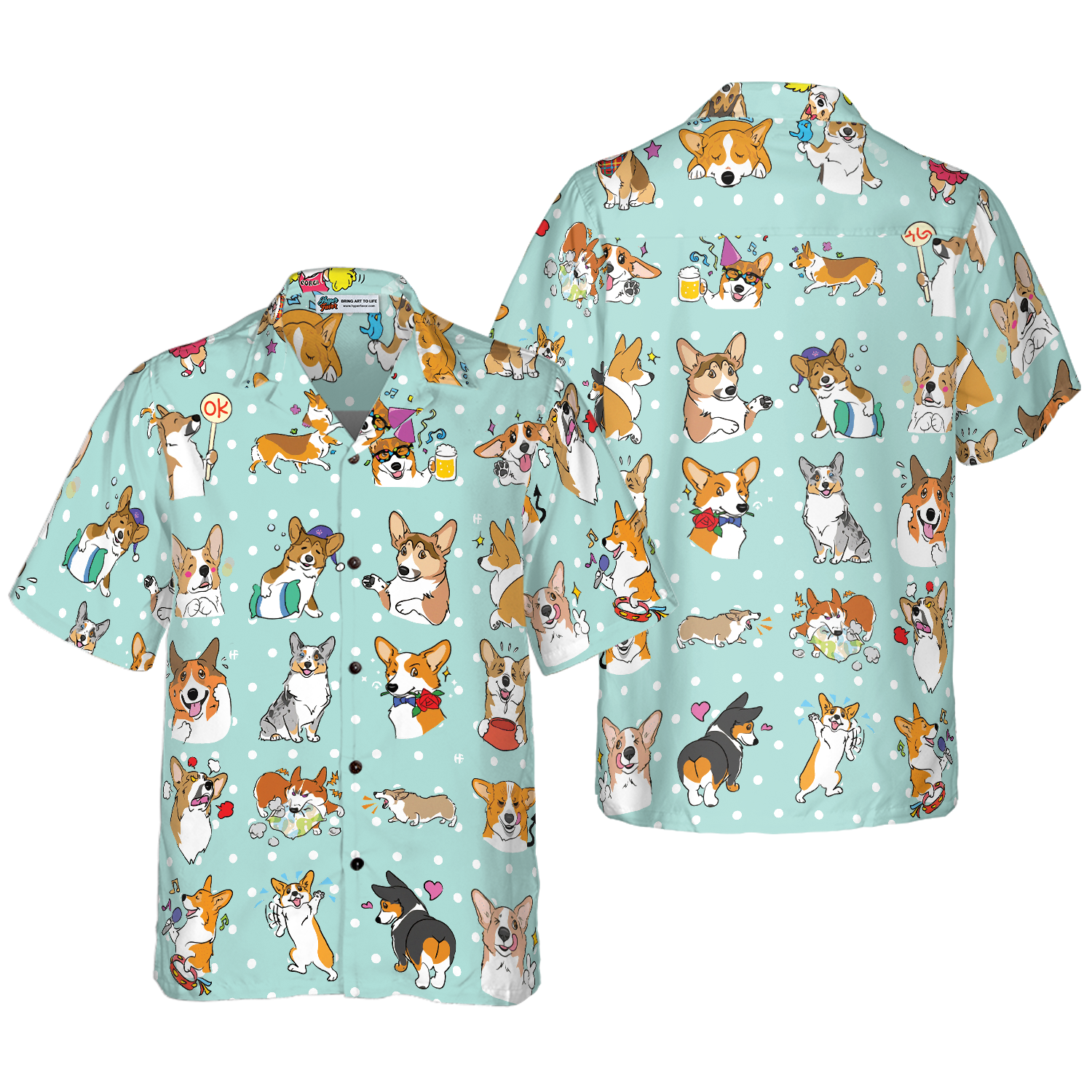 Cartoon Welsh Corgi Hawaiian Shirt, Best Dog Shirt For Corgi Lovers Gifts, Best Gift For Friend, Family