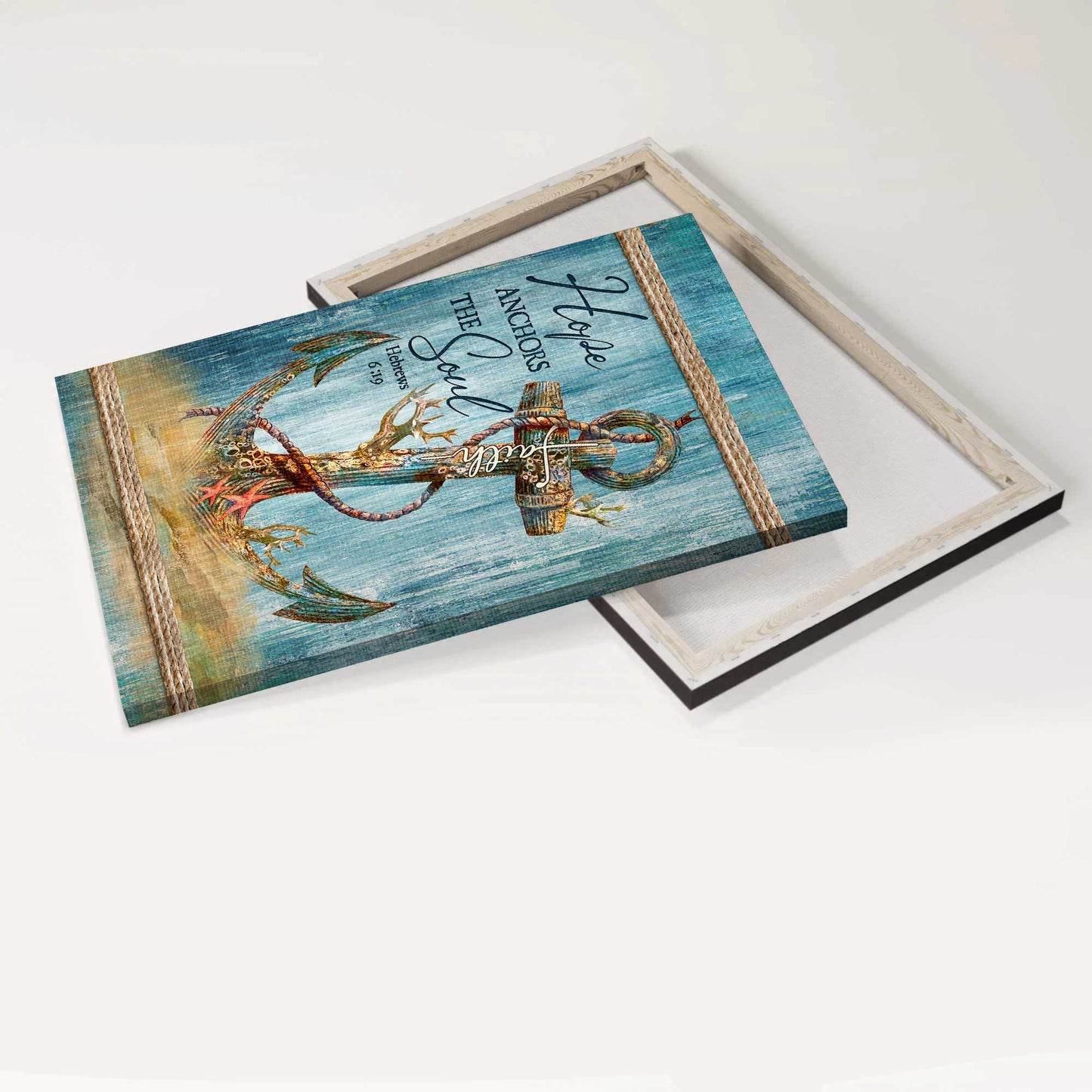 Jesus Portrait Canvas - Luxury anchor, Deep ocean, Red starfish Portrait Canvas - Gift For Christian - Hope anchors the soul Portrait Canvas