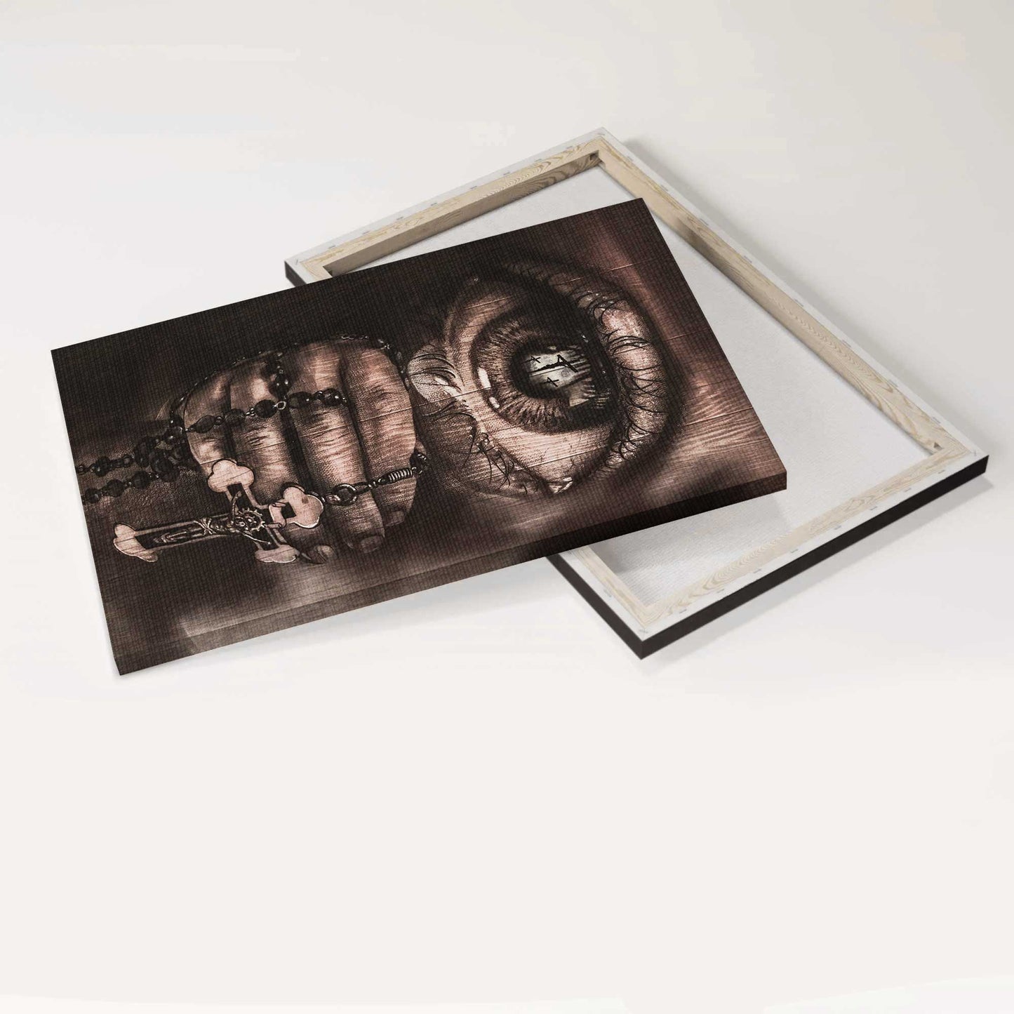 Jesus Portrait Canvas - Stunning Eyes, Jesus Calls, Jesus Painting, Pray For Healing, Cross Symbol Canvas - Gift For Christian