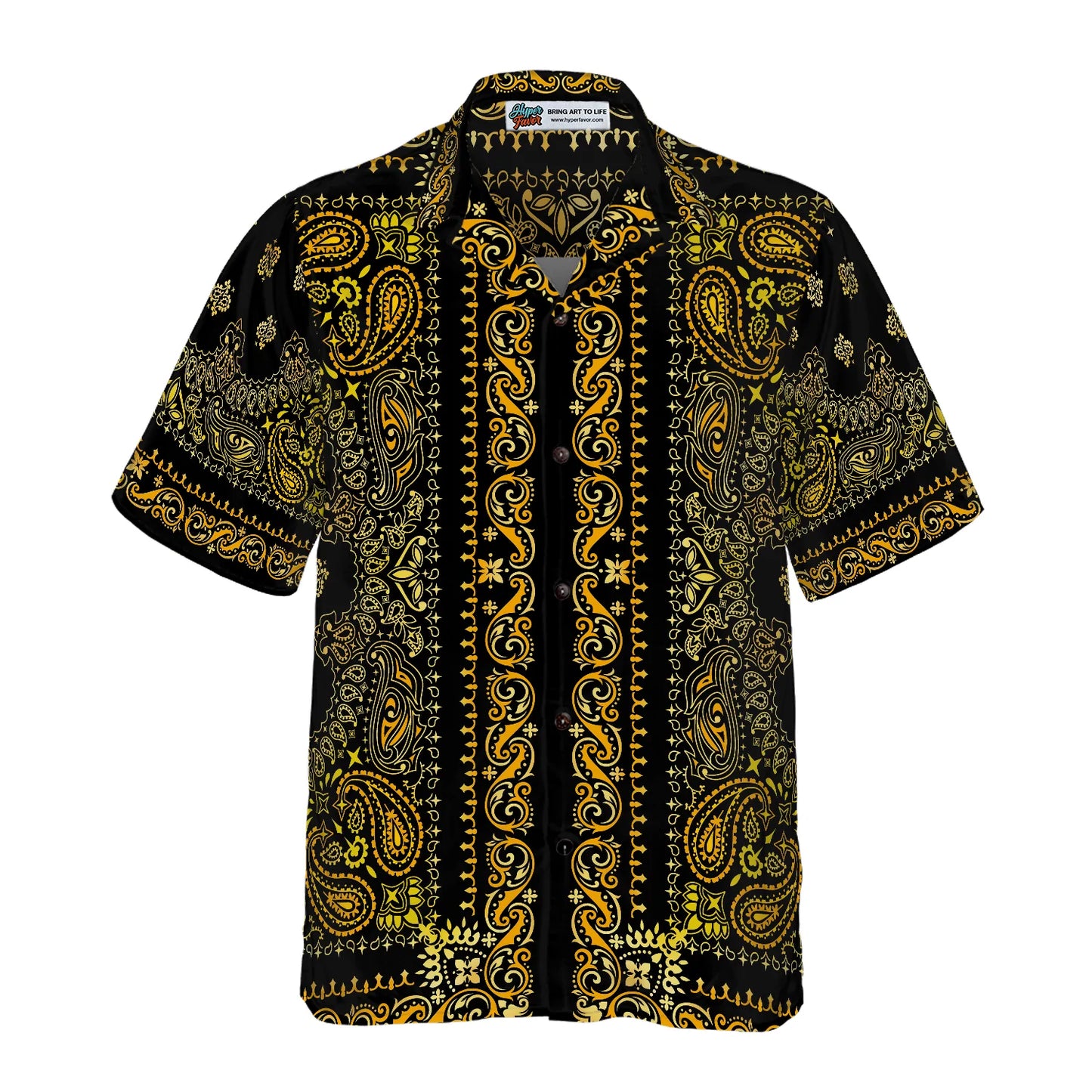 Barber Bandana Style Gold Hawaiian Shirt, Paisley Aloha Shirt Summer For Men & Women, Best Gift For Barber, Summer, Husband, Boyfriend, Wife, Girlfriend