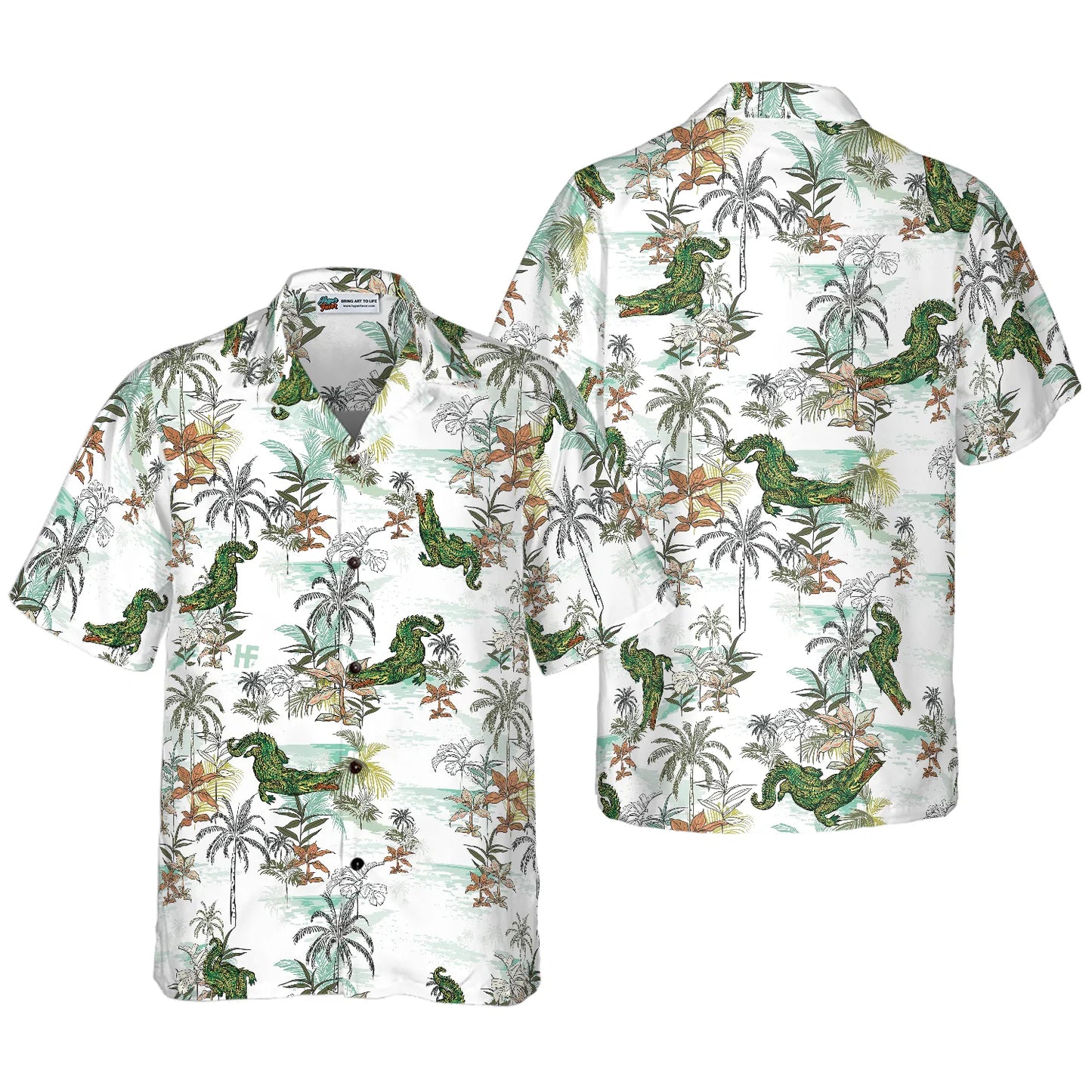 Alligator Seamless Pattern Hawaiian Shirt, Alligator Tropical Aloha Shirt For Men And Women, Perfect Gift For Alligator Lovers