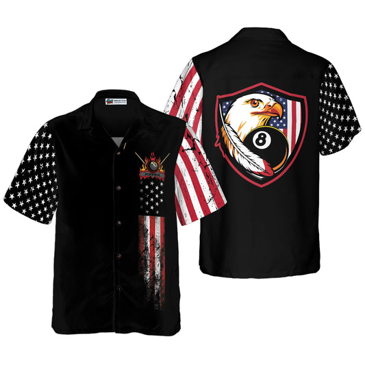 Billiards Eagle American Flag Hawaiian Shirt - Best Gift For Husband, Boyfriend