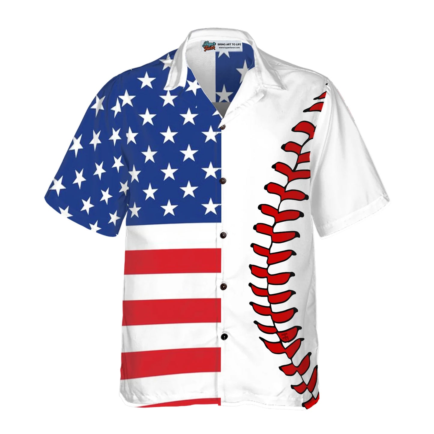 Baseball American Flag Hawaiian Shirt, USA Flag Aloha Shirt Summer For Men, Best Gift For Summer, Husband, Boyfriend