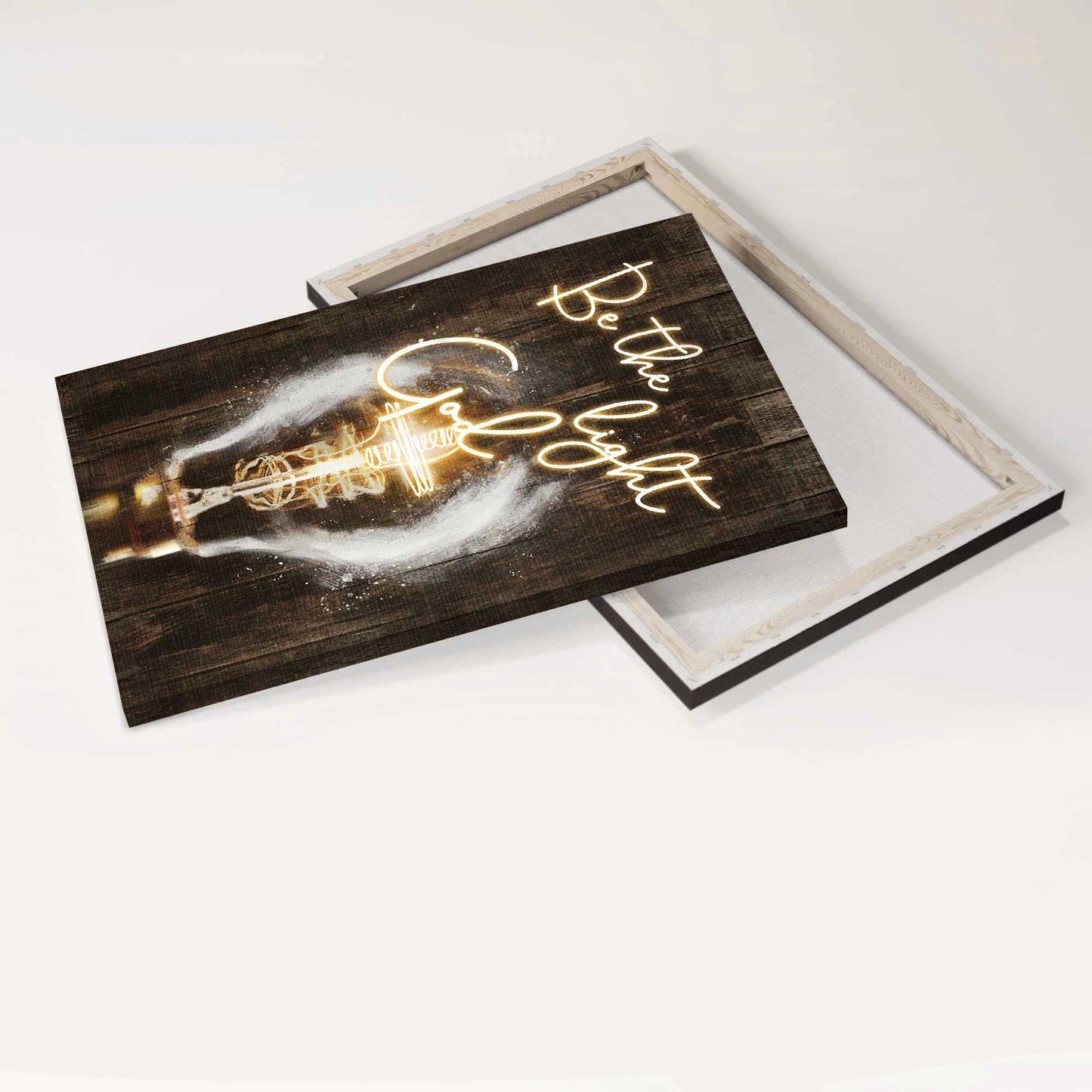 Jesus Portrait Canvas - Stunning Light Bulb, Jesus Painting Canvas - Gift For Christian - Be The Light God Canvas