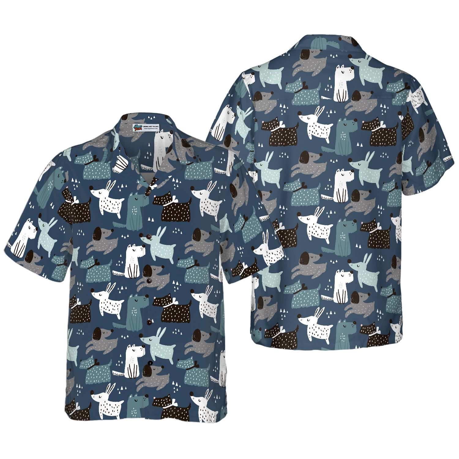 Childish Seamless Pattern Dogs Hawaiian Shirt, Best Gift For Dog Lover, Husband, Wife, Boyfriend, Girlfriend, Friend, Family