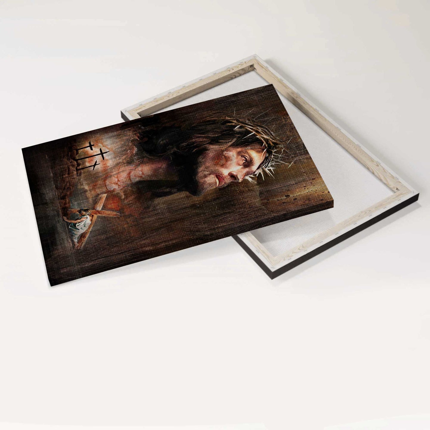 Jesus Portrait Canvas - Life of Jesus, Jesus on the cross, Crown of thorn Canvas - Gift For Christian Portrait Canvas