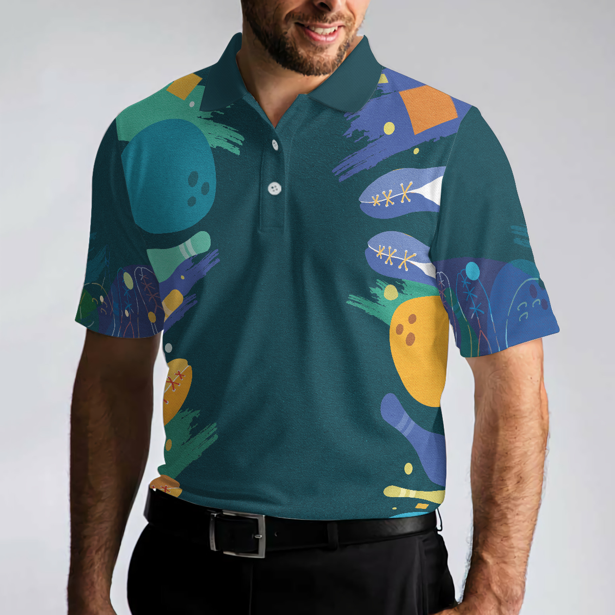 Sleep Less Bow More Mens Green Bowling Polo Shirt, Best Polo Shirt For Bowling Lovers - Perfect Gift For Men, Bowling Players
