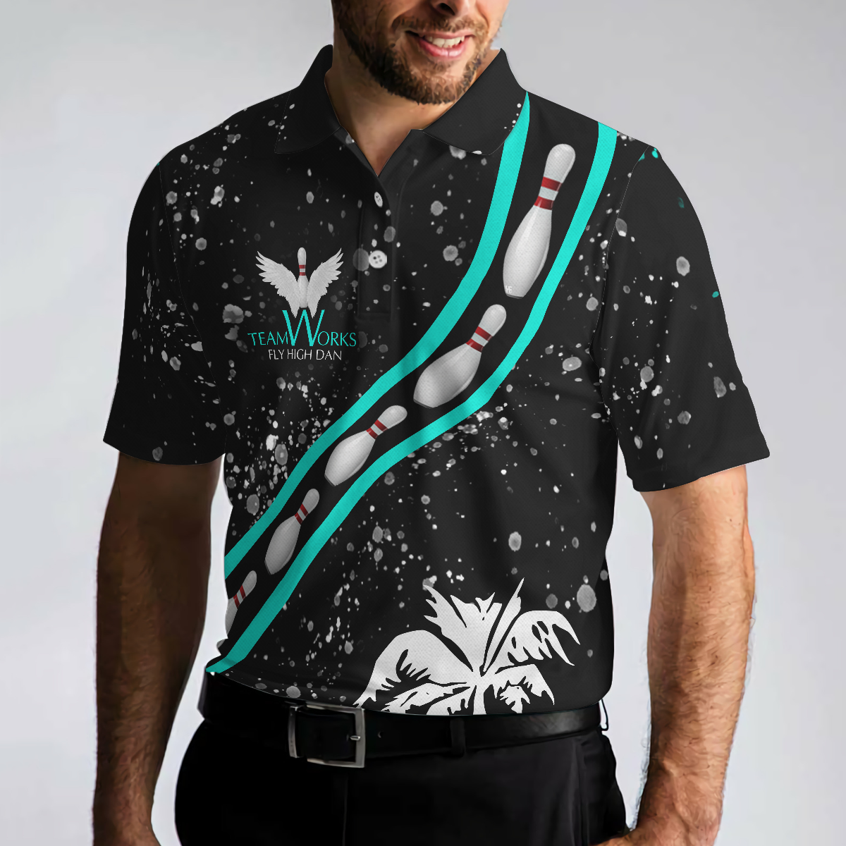 TeamWorks Bowling Team Polo Shirt, Best Bowling Shirt For Men - Perfect Gift For Men, Teamwork, Bowlers