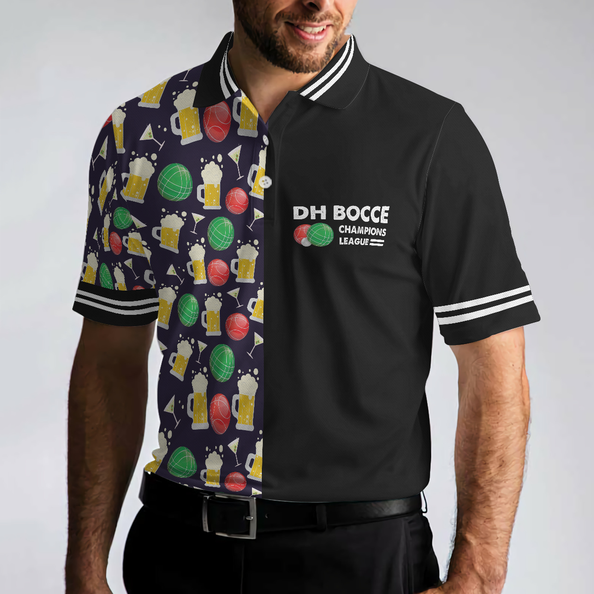 DH BOCCE Champions League Polo Shirt, Short Sleeve Men Polo Shirt, Best Gift For Men , Gift For Champion League Lovers