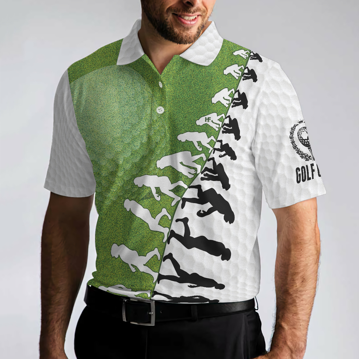The Evolution Of Golfer Through Generations Golf Polo Shirt, White And Green Golf Shirt - Perfect Gift For Men
