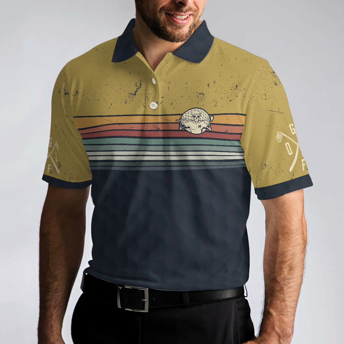 Vintage Golf Men Polo Shirt, Best Dad By Par Golf Dad Polo Shirt, Plus Size Golfing Polo Style Shirt, Best Gift For Golf Addicts Dad