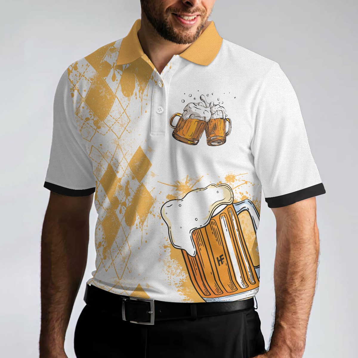 I Got A Cold Beer On Every Hole Polo Shirt, Best Golf Shirt For Men, Golf Shirt For Beer Lovers