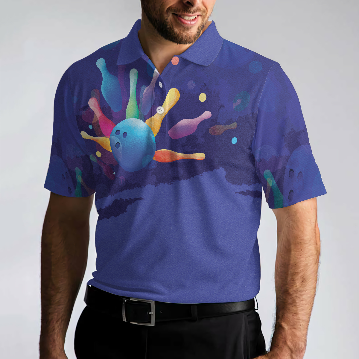 This is how I roll Mens Blue Bowling Polo Shirt - Perfect Gift For Men